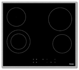 Электрическая варочная панель Haier HHY-C64DFB 59 см, 4 конфорки стеклокерамика, черный