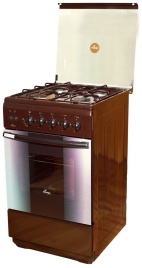 Газовая плита Flama FG 2424 B 50 см, 50 л, 4 конфорки, коричневый