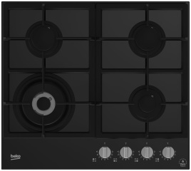 Газовая варочная панель Beko HILW64325SB 58 см, 4 конфорки электроподжиг газконтроль, черный