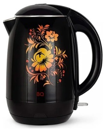 Чайник электрический BQ KT1702P, черный, цветы
