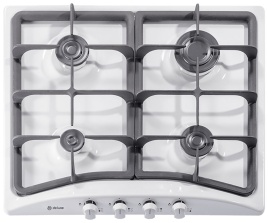 Газовая варочная панель De luxe 5840.00 гмв - 054ЧР 58 см, 4 конфорки электроподжиг газконтроль, белый