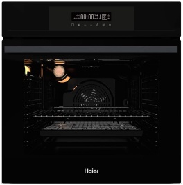 Электрический духовой шкаф Haier HOX-FP3AGB 59 см, 76 л, гриль и конвекция, черный