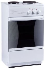 Электроплита Flama CE 3201 W 50 см, 30 л, 2 конфорки, белый