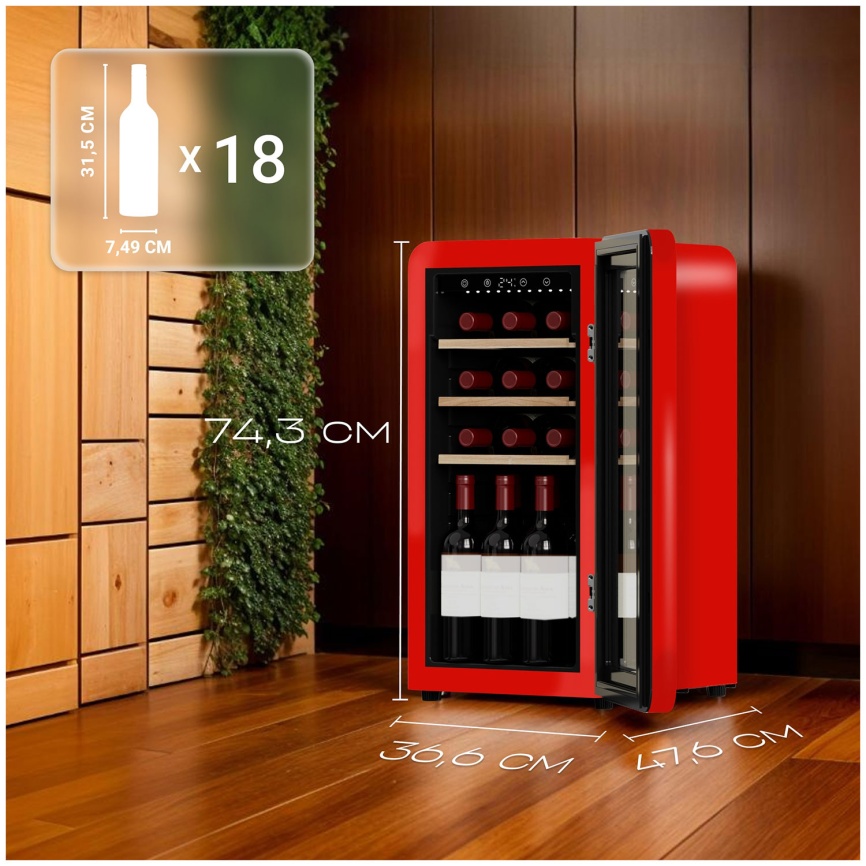 Винный шкаф Tesler CWC-188 RUBY RED фото 7