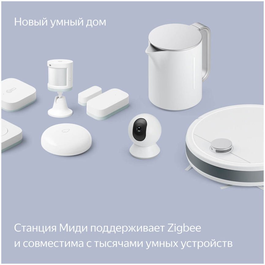 Умная колонка Яндекс Станция Миди с Алисой, с Zigbee, 24Вт, малиновый фото 15