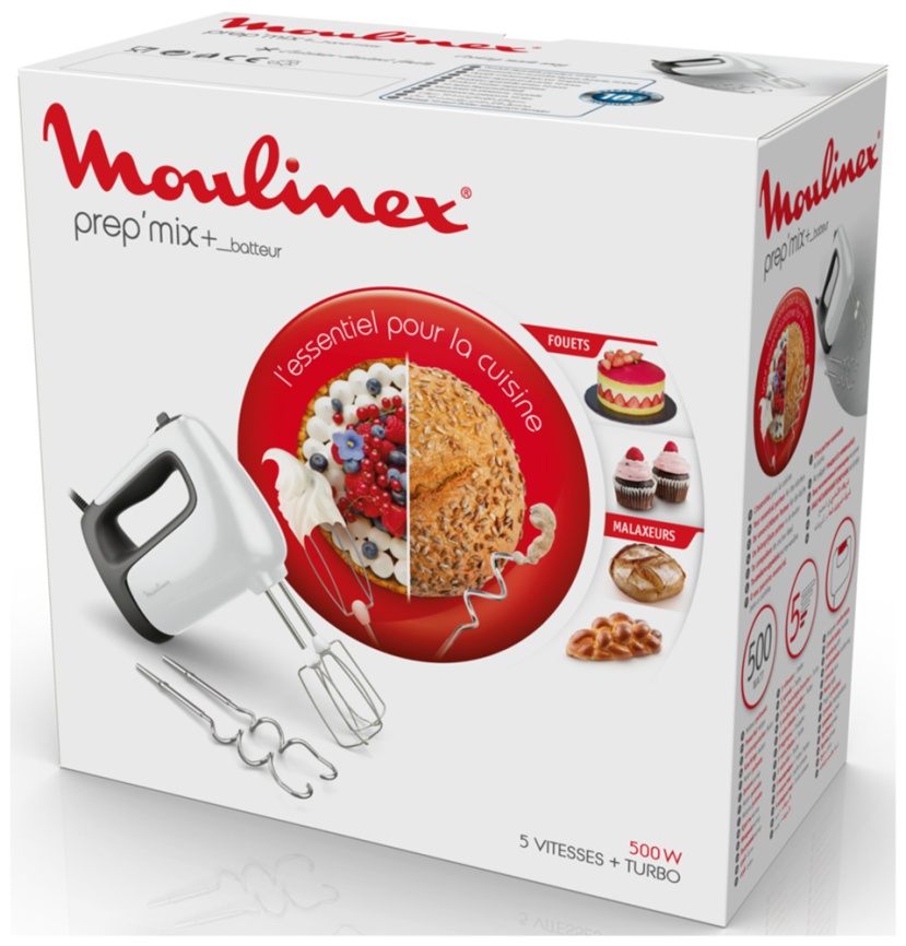 Миксер Moulinex Prepmix+ HM460110, белый/серый фото 9