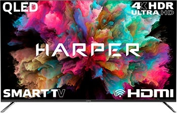 Телевизор Harper 55Q850TS, 3840х2160, 4К, Smart TV, серебристый фото 1