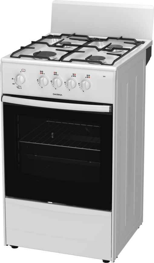 Газовая плита Darina A 3001 W 50 см, 50 л, 4 конфорки, белый фото 3