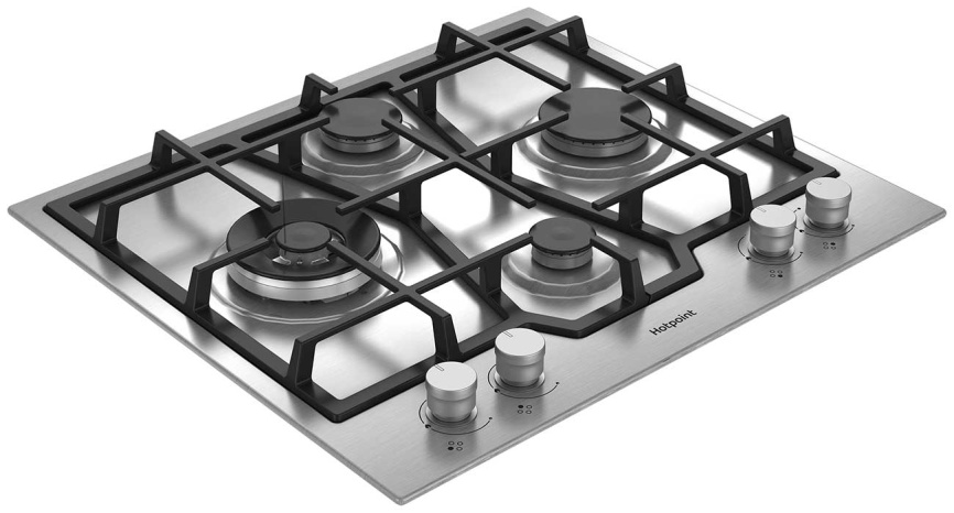 Газовая варочная панель Hotpoint HGMT 643 W IX 59 см, 4 конфорки электроподжиг газконтроль, серебристый фото 2