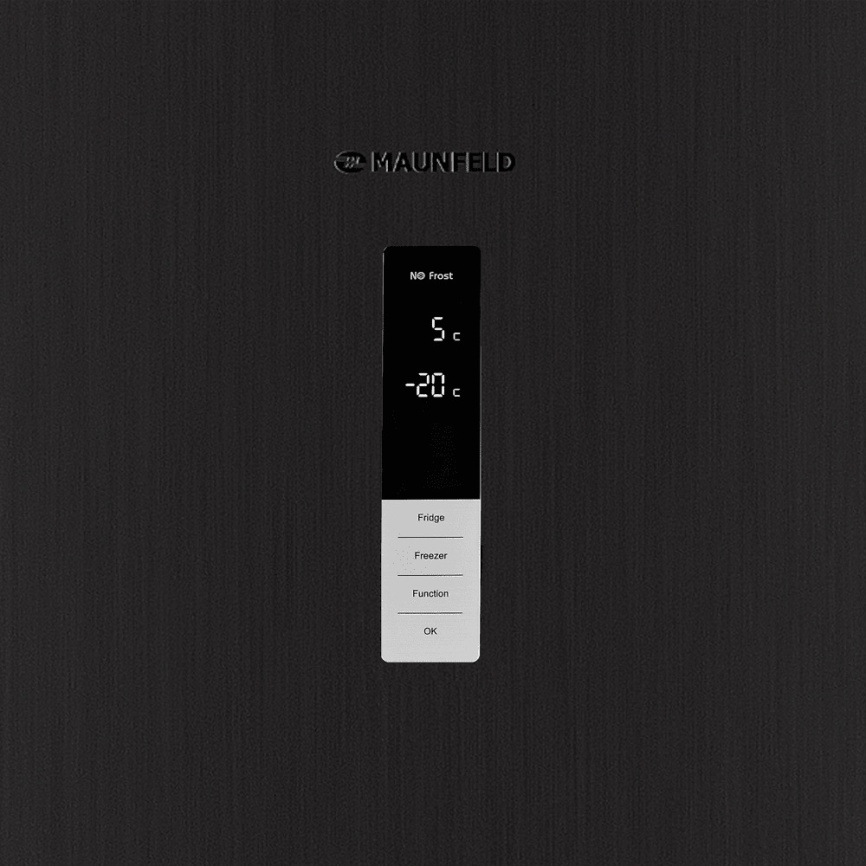 Двухкамерный холодильник Maunfeld MFF185NFSB10 Inverter No frost, черный фото 9