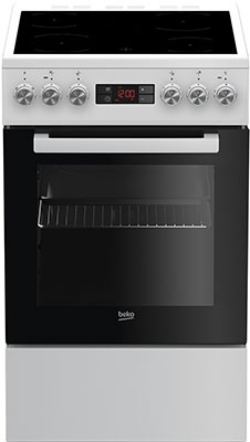 Электроплита Beko FSM 57300 GW 50 см, 4 конфорки, объем 55 л, белый фото 1