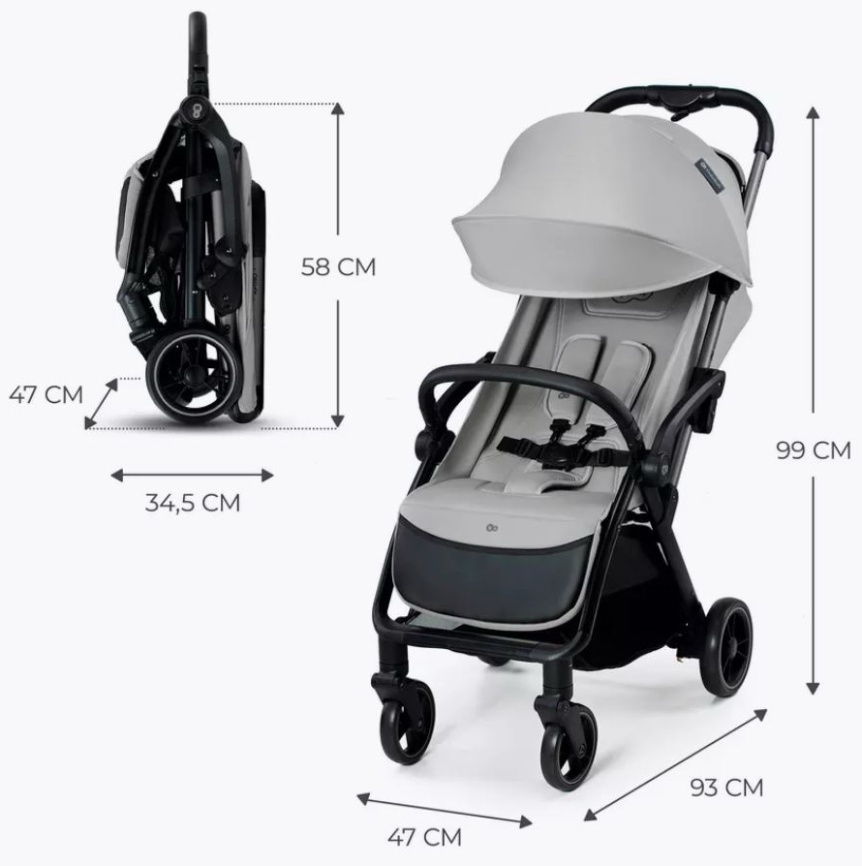 Коляска Ining Baby FOLD K353 серый фото 7