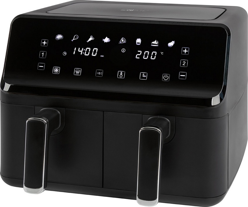 Аэрофритюрница Clatronic FR 3804 H schwarz, цифровой дисплей, 2700 Вт фото 1