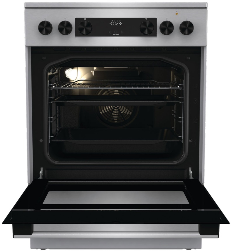 Электроплита Gorenje GECS6C70XC 60 см, 4 конфорки, серебристый фото 2