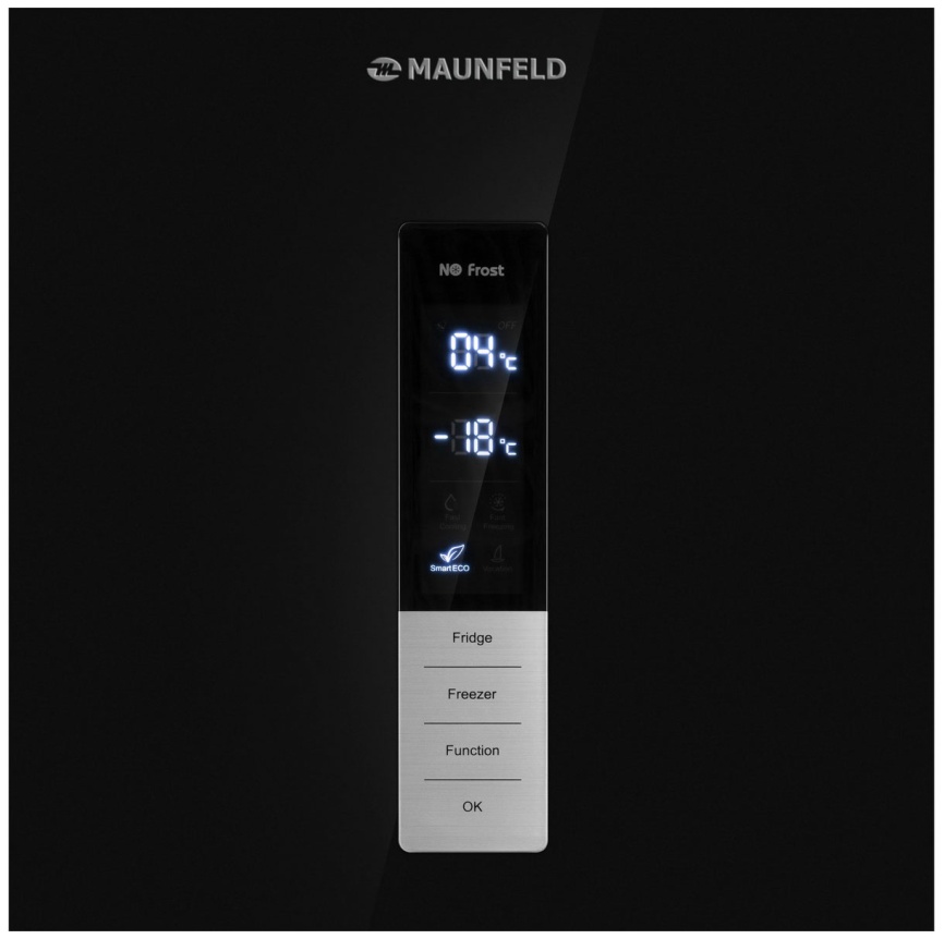 Двухкамерный холодильник Maunfeld MFF200NFBE No frost, черный фото 5