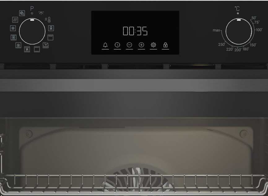 Электрический духовой шкаф Indesit IBFTE 3841 J BL 59 см, 72 л, гриль и конвекция, черный фото 2