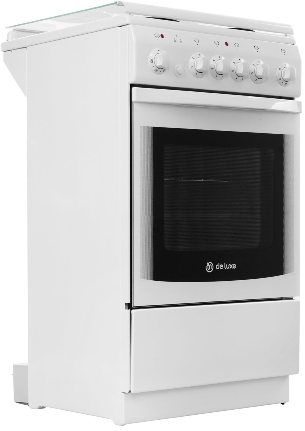 Электроплита De luxe 5004.10 50 см, 4 конфорки, белый фото 2