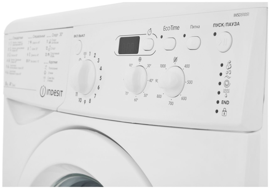 Стиральная машина Indesit IWSD 51051 CIS автомат 5 кг, белый фото 8