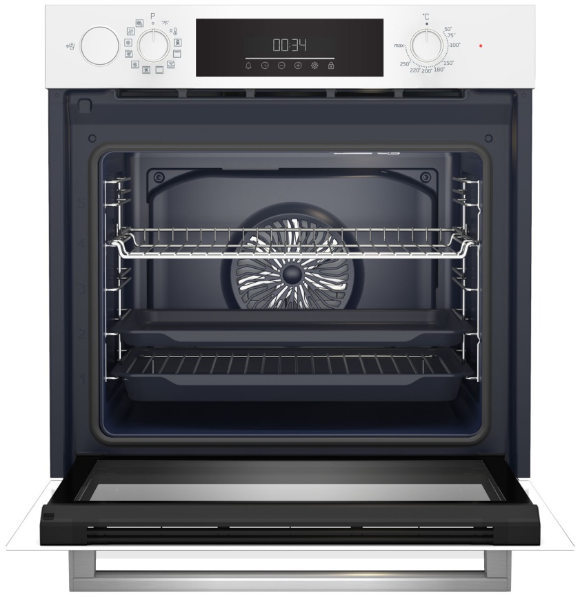 Электрический духовой шкаф Beko BBIS143N0W 59 см, 72 л гриль конвекция, белый фото 3