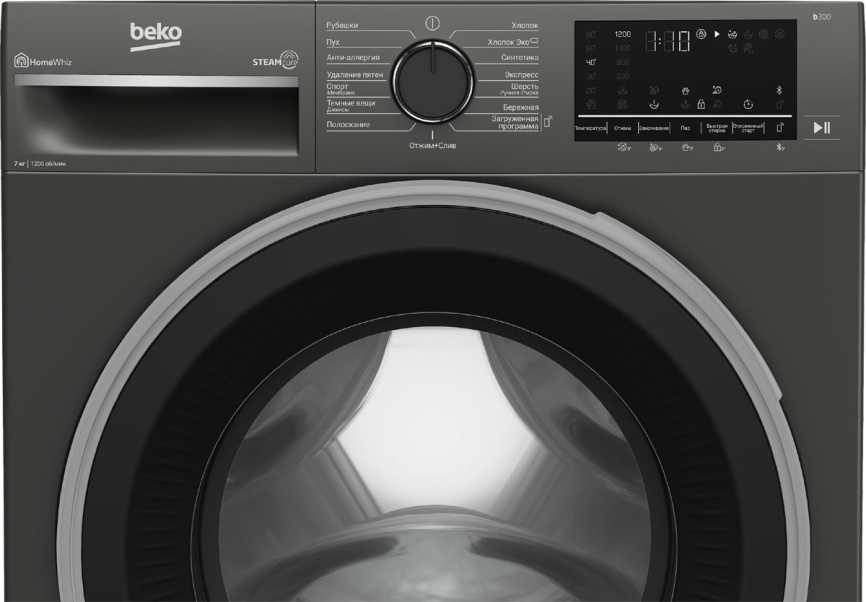 Стиральная машина Beko B3WFR572AB автомат 7 кг, темно-серый фото 2