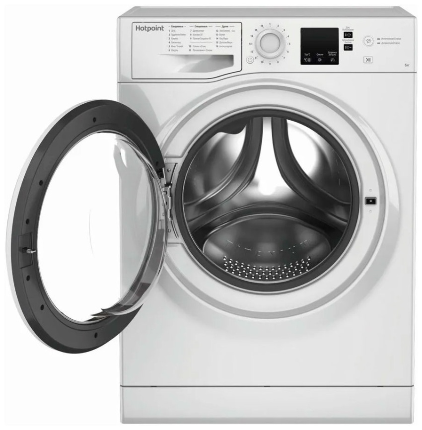 Супер узкая стиральная машина Hotpoint NUS 5015 H RU (869991644540) автомат 5 кг, белый фото 2