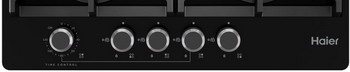 Газовая варочная панель Haier HHX-G64CNMB 58 см, 4 конфорки электроподжиг газконтроль, черный фото 2