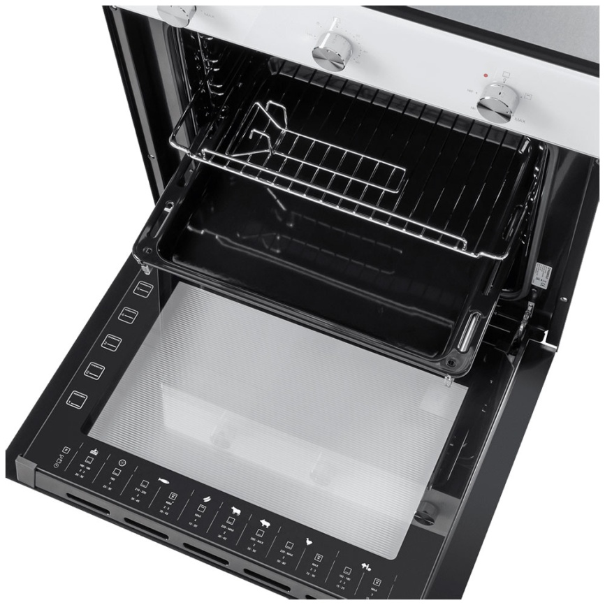 Газовый духовой шкаф Maunfeld EOGC604W Slim 59 см, 60 л конвекция, белый фото 5