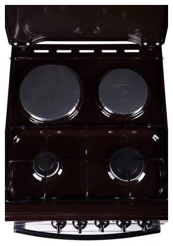 Комбинированная плита Flama RK 2211 B 50 см, 50 л, 4 конфорки, коричневый фото 1