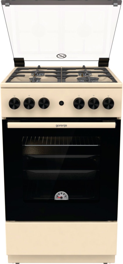 Газовая плита Gorenje GG5A21BEF 50 см, 70 л, 4 конфорки, бежевый фото 1