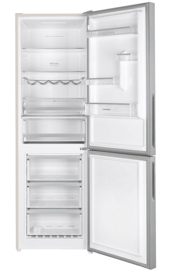 Двухкамерный холодильник Maunfeld MFF185NFBG Inverter No frost, бежевый фото 3