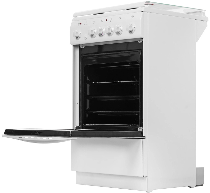 Электроплита De luxe 5004.10 экр-001 50 см, 43 л, 4 конфорки, белый фото 6