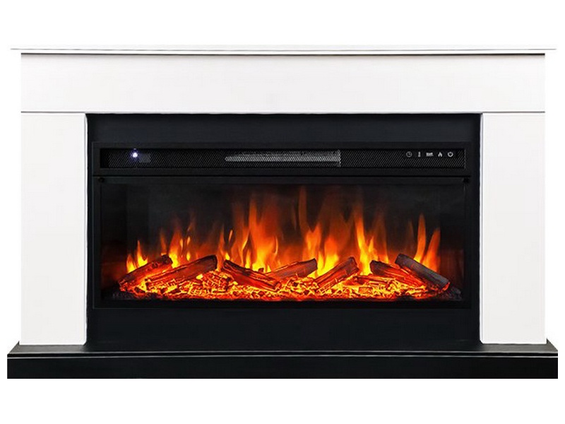 Каминокомплект Royal Flame Bergen (Разборный) Белый с черным с очагом Vision 42 LOG LED фото 1