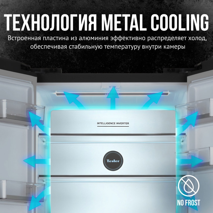 Многокамерный холодильник Tesler RCD-547BI No frost, белый фото 7