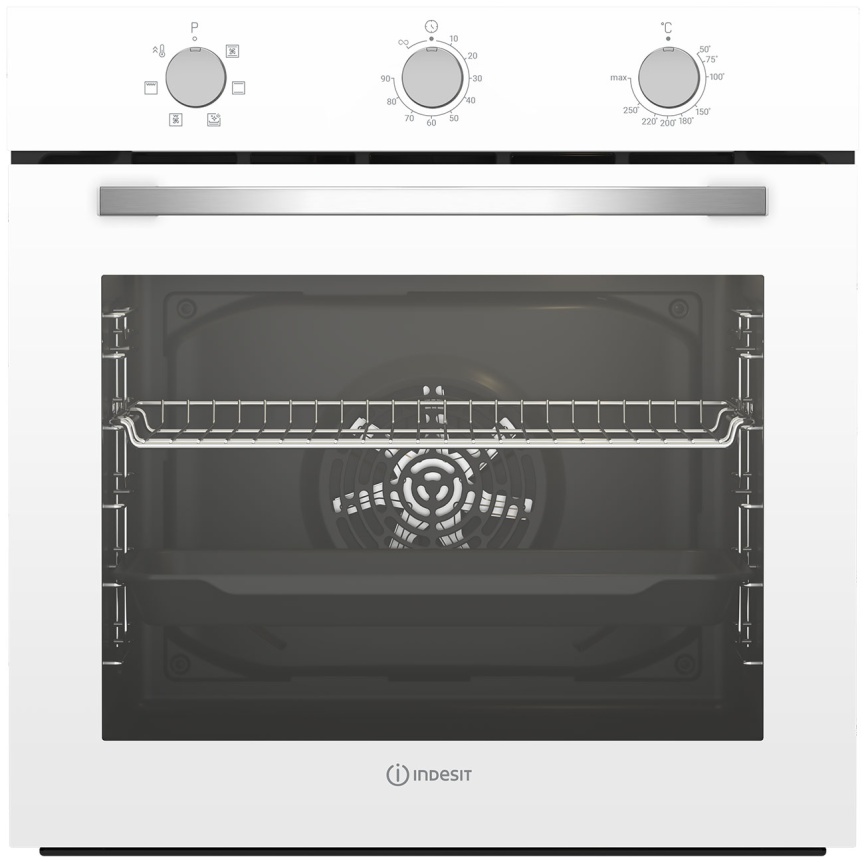 Электрический духовой шкаф Indesit IFE 3634 WH 59 см, 72 л гриль конвекция, белый фото 1