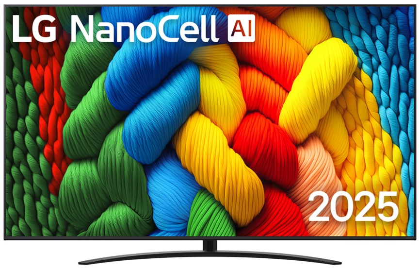 Телевизор LG 86NANO81A6A.ARUG, 86 дюймов, 4K Ultra HD, смарт ТВ, WebOS 25, черный фото 1