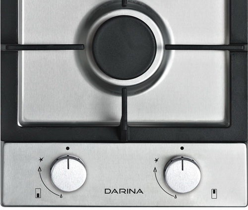 Газовая варочная панель Darina 1Т2 М 523 X 29 см, 2 конфорки электроподжиг, серебристый фото 2