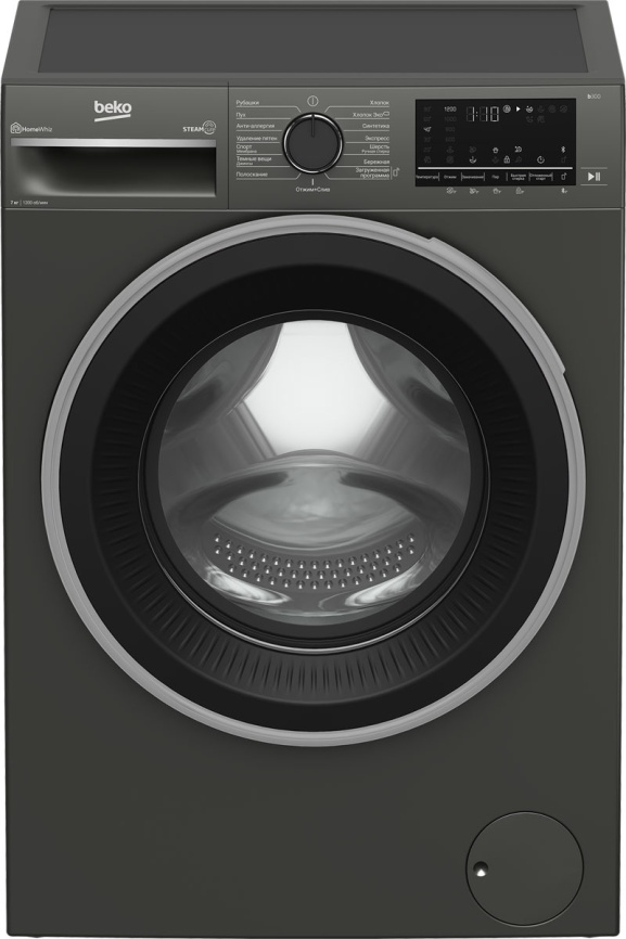 Стиральная машина Beko B3WFR572AB автомат 7 кг, темно-серый фото 1
