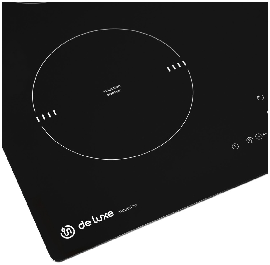 Электрическая варочная панель De luxe IH6470P1/A-S01A (EVI5904.00) 59 см, 4 конфорки, черный фото 3