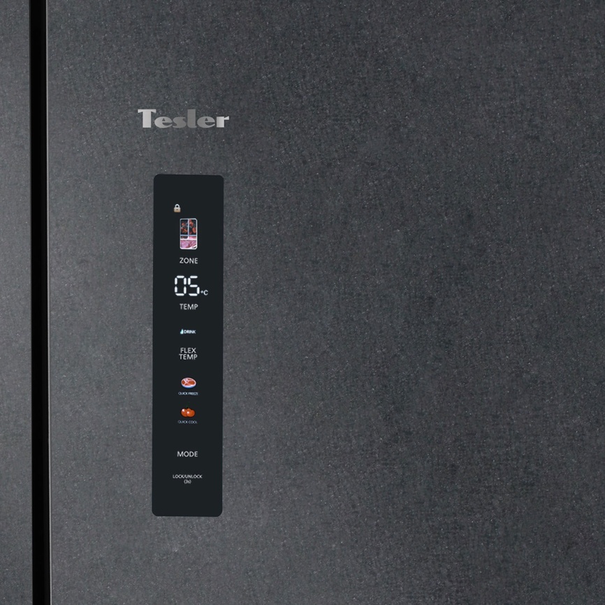 Многокамерный холодильник Tesler RFD-427BI SPARKLING GREY No frost, серый фото 14