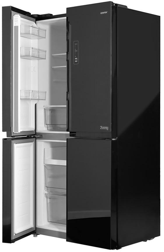 Многокамерный холодильник Centek CT-1756 NF Black Glass No frost, черный фото 3