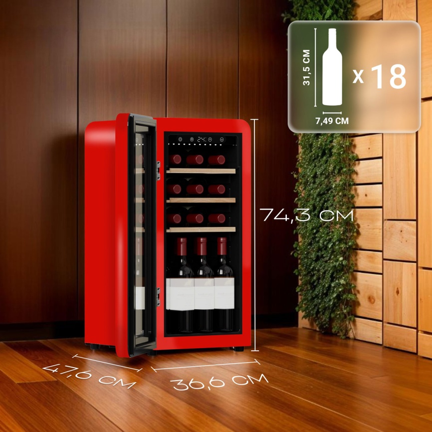 Винный шкаф Tesler CWC-188 RUBY RED LD фото 9