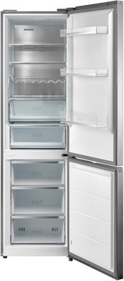 Двухкамерный холодильник Korting KNFC 62029 GN No frost, черный фото 2