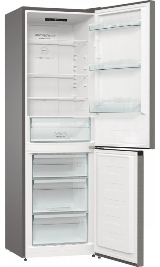 Двухкамерный холодильник Gorenje NRKE62XL No frost, серебристый фото 2