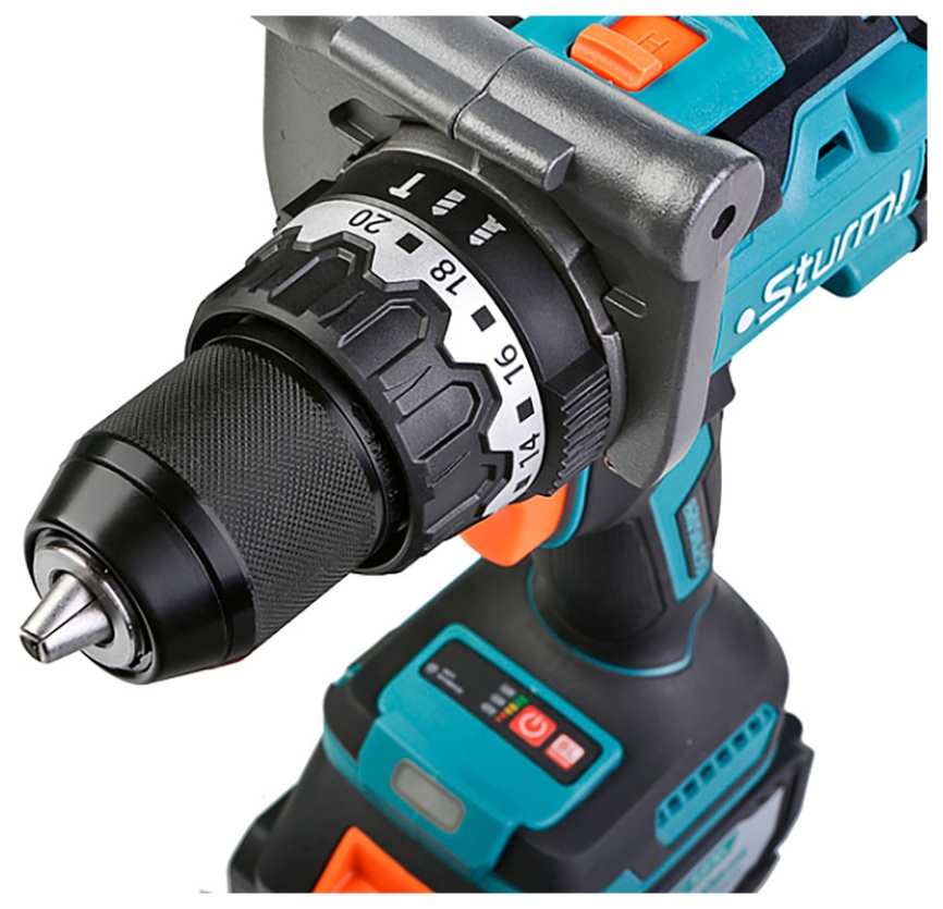 Дрель аккумуляторная Sturm! CD1655BLI, б/щ, 18 В 1BatterySystem, 130 Нм, 1х4.0 Ач, кейс фото 3