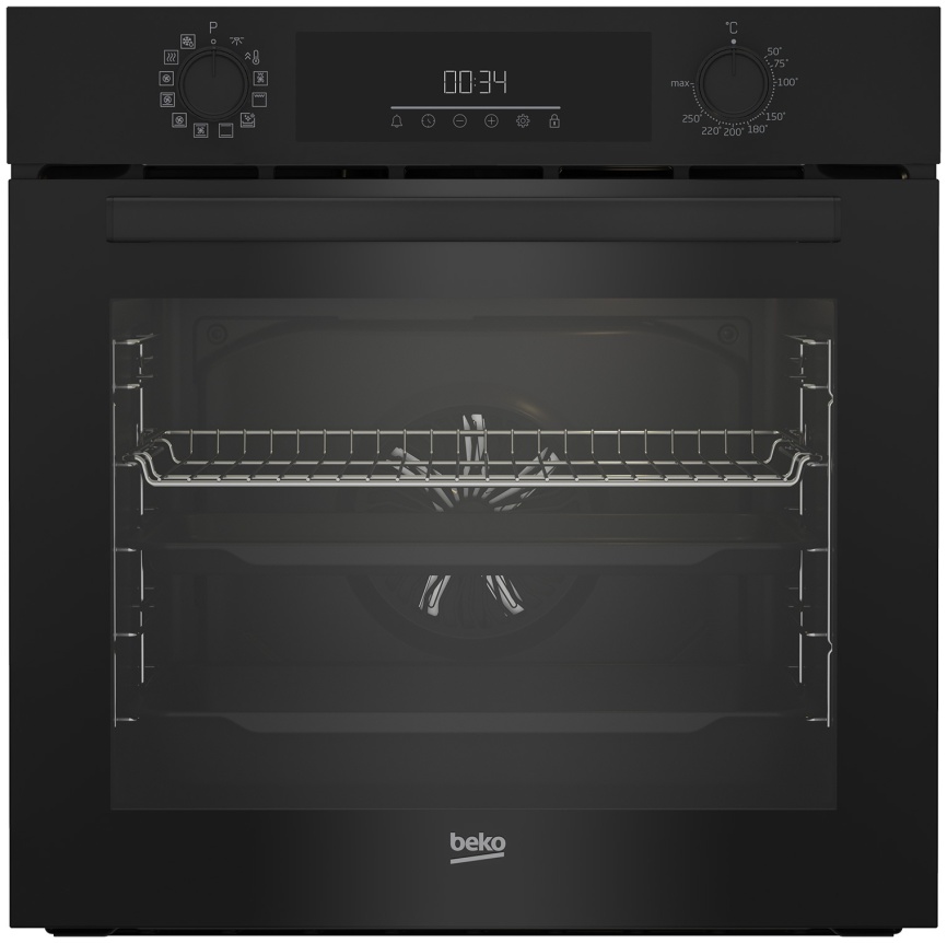 Электрический духовой шкаф Beko BBIM13301B 59 см, 72 л, гриль и конвекция, черный фото 1