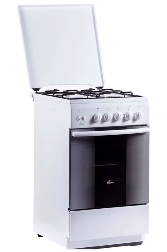 Газовая плита Flama FG 2426 W 50 см, 50 л, 4 конфорки, белый фото 1