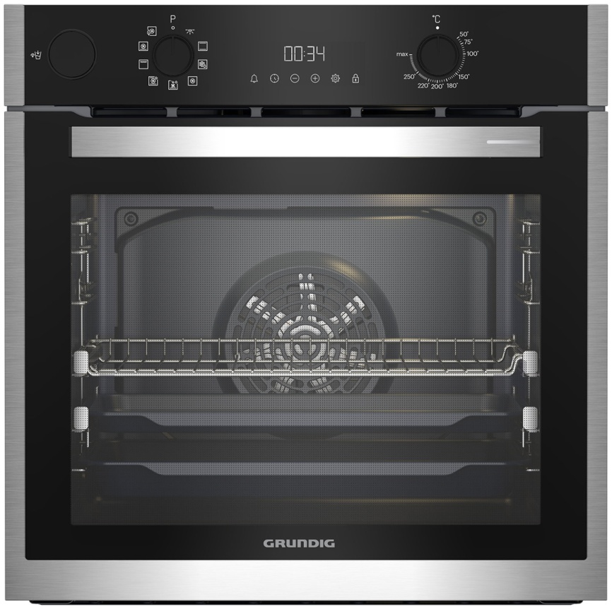 Электрический духовой шкаф Grundig GEBD19301B 59 см, 72 л, гриль и конвекция, черный фото 1