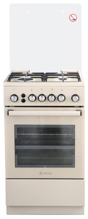 Газовая плита De luxe 5040.40г(кр) ЧР-016 50 см, 43 л, 4 конфорки, бежевый фото 1