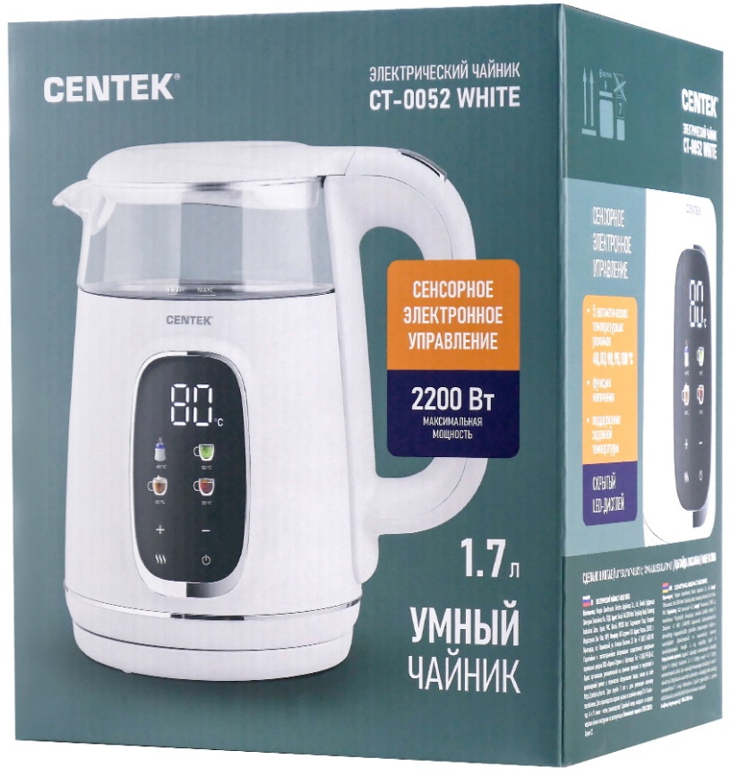 Чайник электрический Centek CT-0052 White фото 10