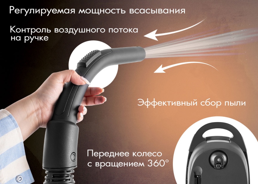 Пылесос напольный Endever SkyClean VC-250 90792 фиолетово-серый фото 11